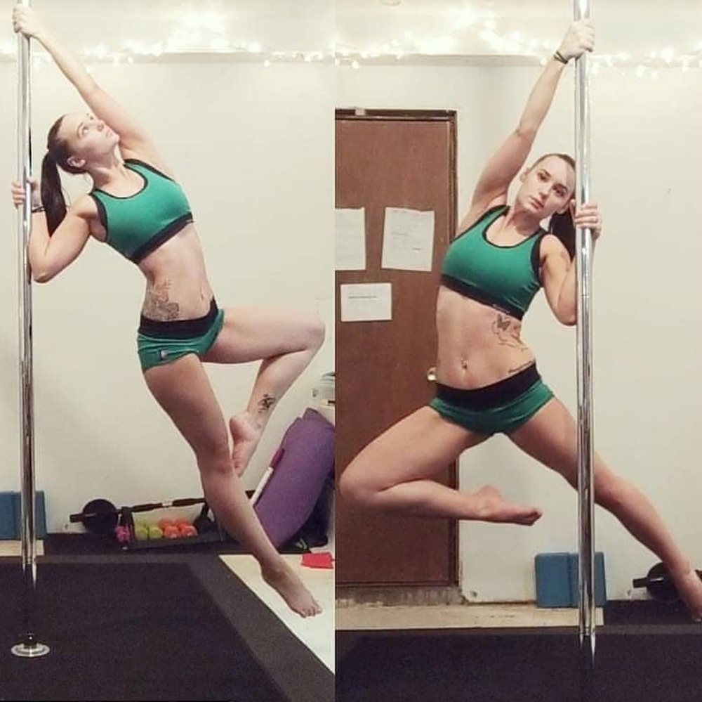 Bad kitty pole fit top and competition shorts